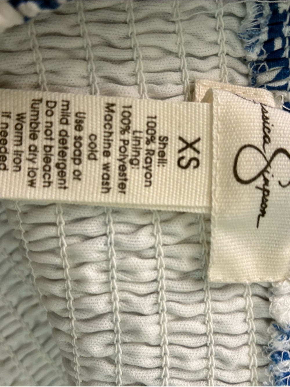 Jessica Simpson Blue and White Floral Strapless Maxi /Midi Dress - Picture 7 of 7